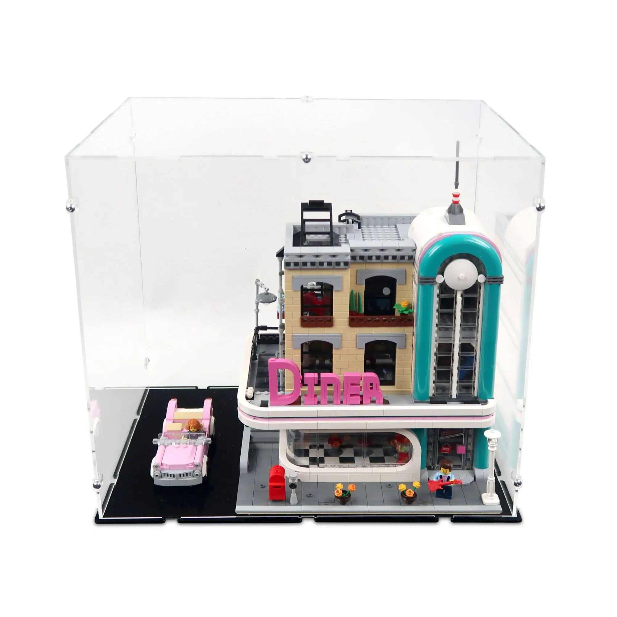 Acrylic Display Case (Extended Version) for LEGO Downtown Diner |