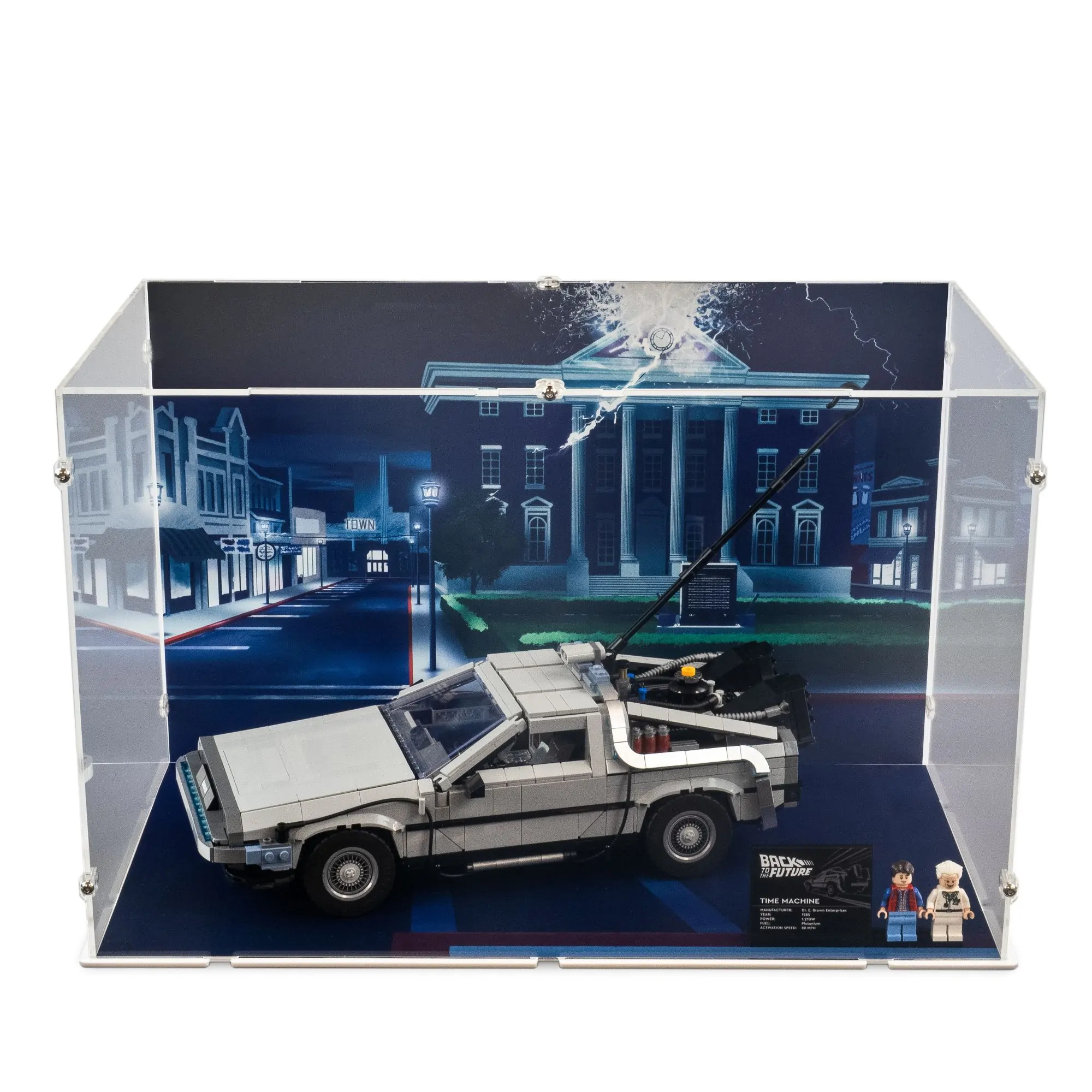 Acrylic Display Case for LEGO Back to the Future Time Machine