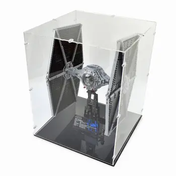 lego tie fighter display case, angled view