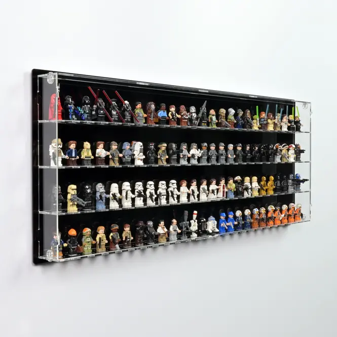 LEGO 100 minifigure wall display case clear acrylic