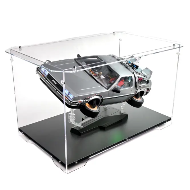 delorean clear acrylic coffee table display idea